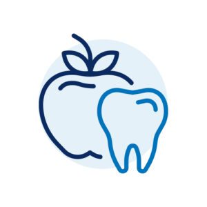 Icon of Tooth Next to Apple